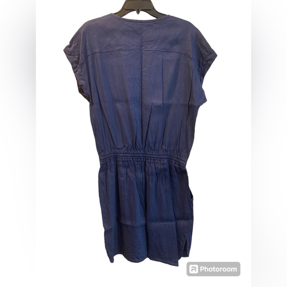 VINCE Navy Blue Linen Blend Dress. Size Small. - Picture 9 of 10